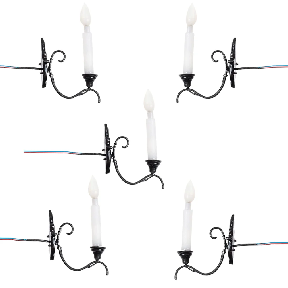 

5pcs Micro Landscaping Lamp Decors Wall Light Adornments Sand Table Diy Materials Miniature Lights Miniature Figurines For Craf