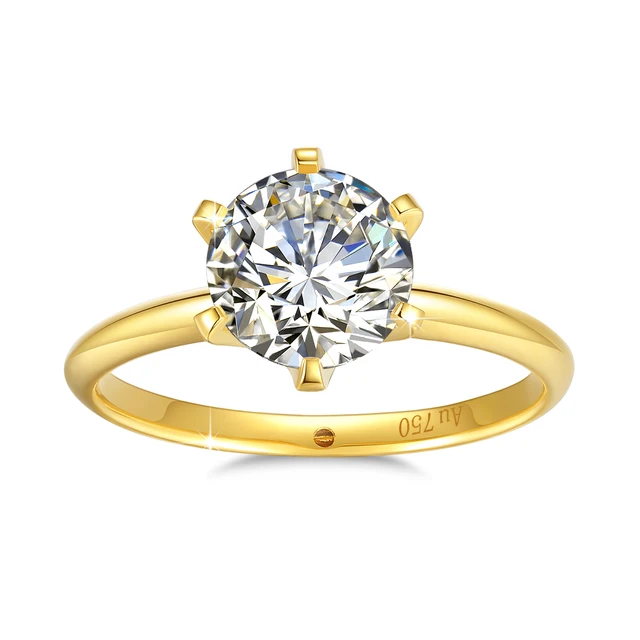 2ct 1ct VVS1 Moissanite Ring 18K Gold 100% Genuine for Women Wedding Anniversary Engagement Wedding Gift Fine Jewelry