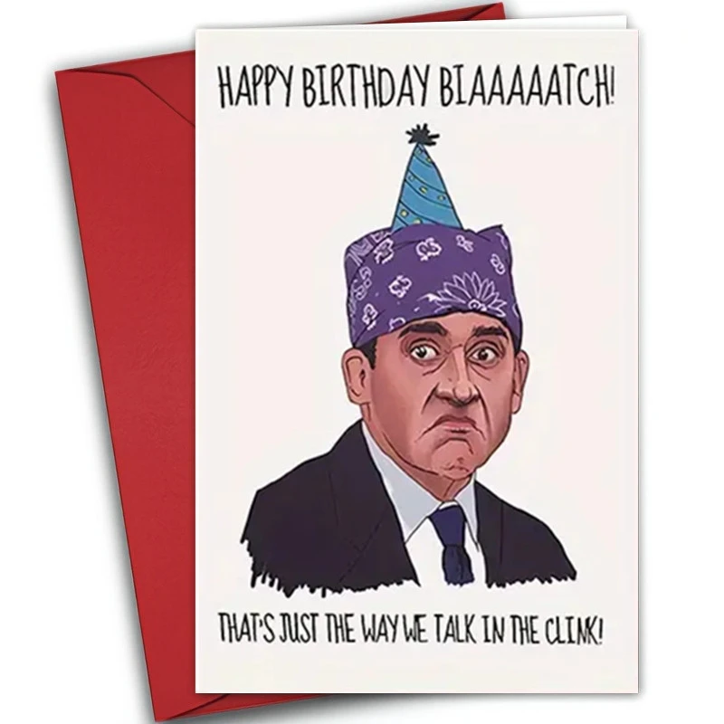 1PC Hilarious \'The Office\' Birthday Card Happy Birthday Cards Greeting Card With Envelope