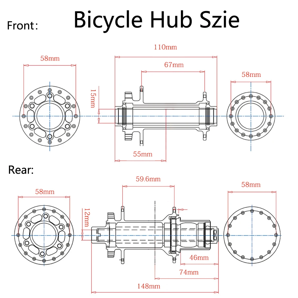 BOOST MTB Bike Hub 148x12mm Bicycle Hubs Aluminium 6 Claws 120
