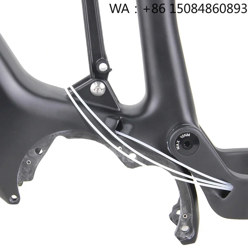 Enduro Full Suspension E-MTB Frame Set, carbon fiber material, mid drive compatible, bicycle parts tire accessories, upgraded el