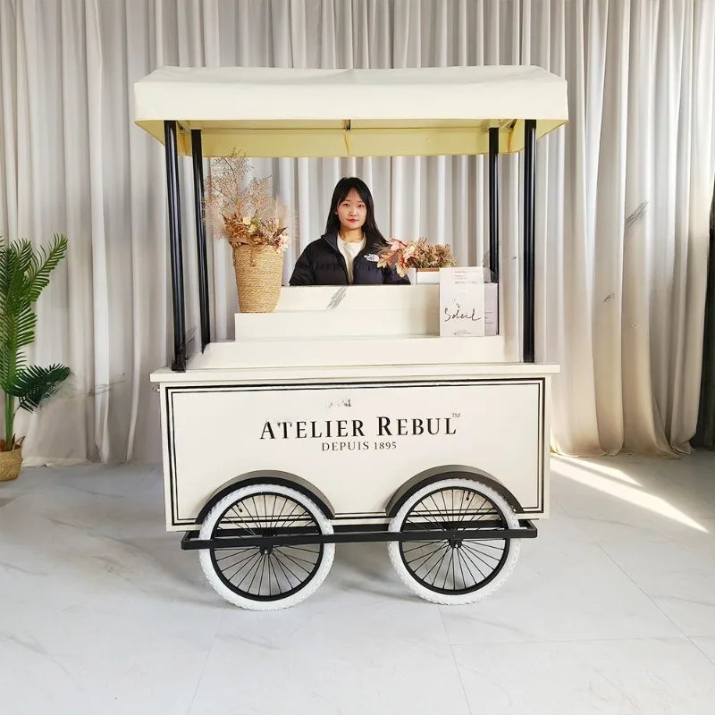 

Custom retro metal mobile candy and perfume cart with detachable wheels waterproof for business use