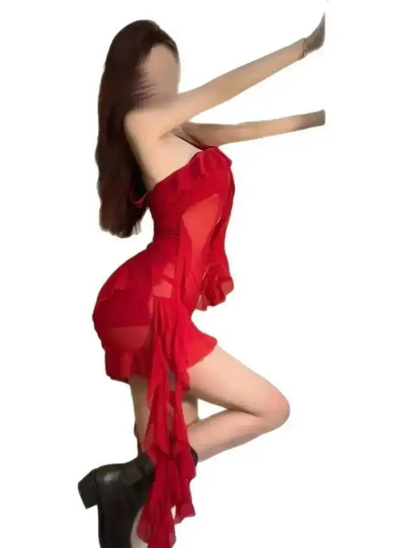 Sexy nova cor sólida feminina magro cintura alta rua moda halter sem costas vestido elegante renda pura flor vermelha topos kvb8