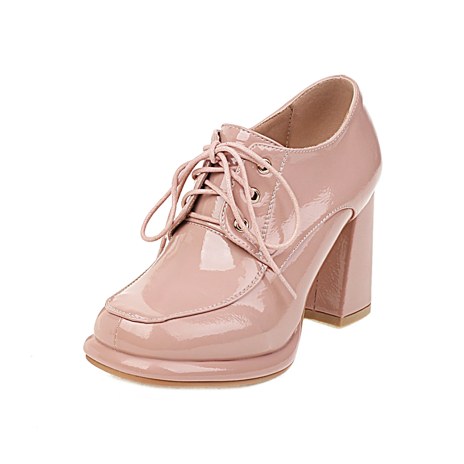 Women\'s single shoes in spring and summer Platform shoes Lace up Thick heel shoes 2022 new women\'s shoes Platform shoes