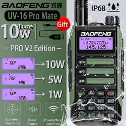 Портативная рация BaoFeng UV-16 Pro Mate V2 10 Вт, Большая дальность действия, водонепроницаемая UV16 Pro V2, обновленная модель 5R Max V2, приемопередатчик