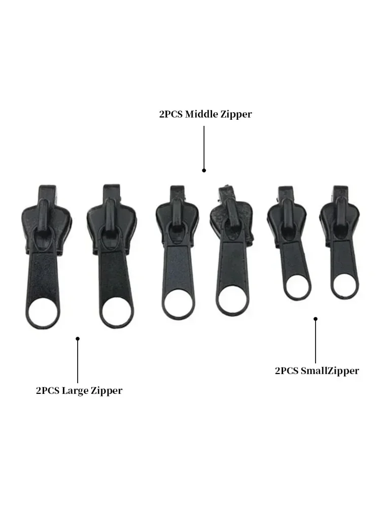 Kit de réparation de fermeture éclair instantanée universelle, 6 pièces, remplacement de curseur de fermeture éclair, sauvetage des dents, nouveau Design pour la couture de bricolage