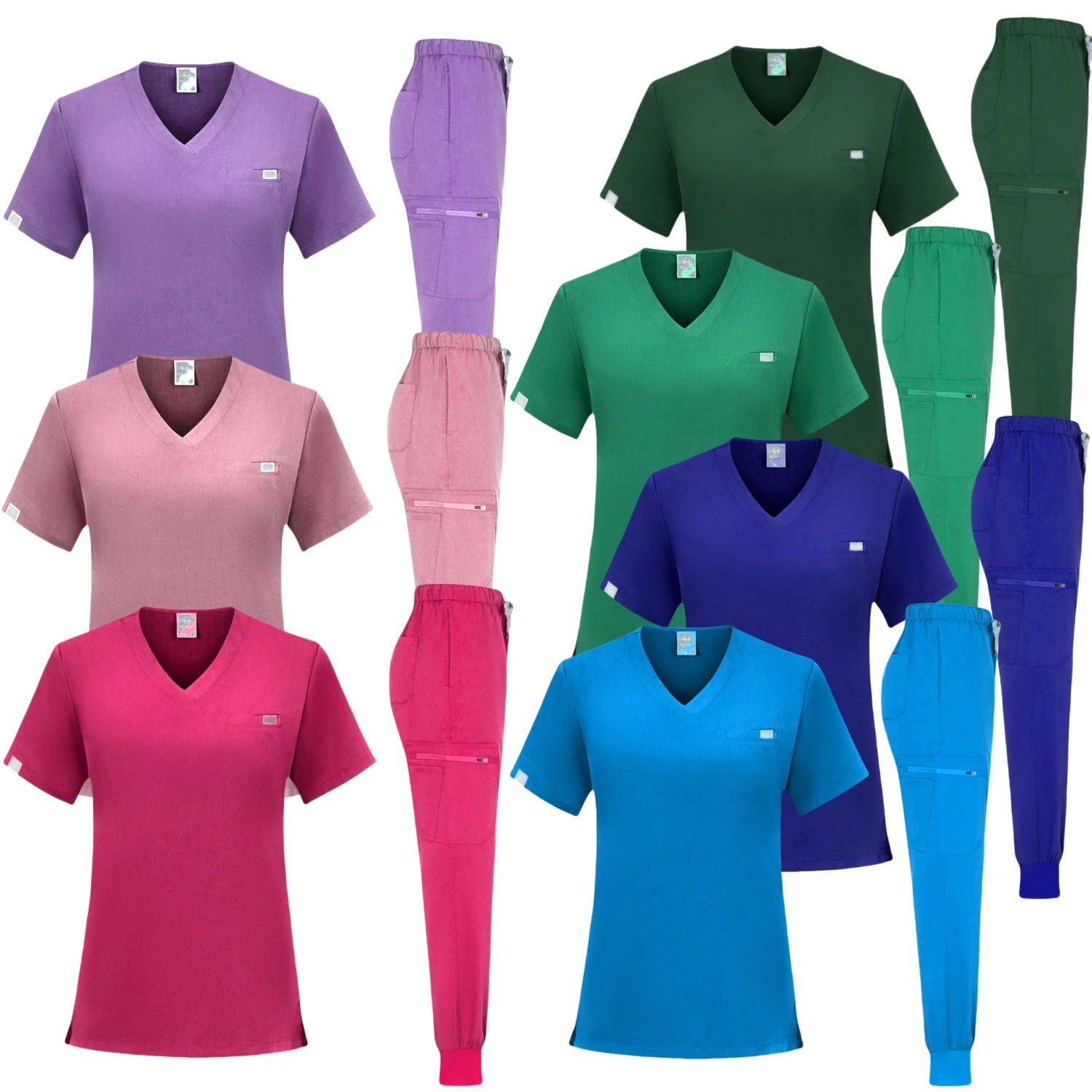 Uniforme de Spa de alta calidad, trajes exfoliantes para médicos y enfermeras, ropa de trabajo de salón de belleza, algodón, Spandex, conjuntos de