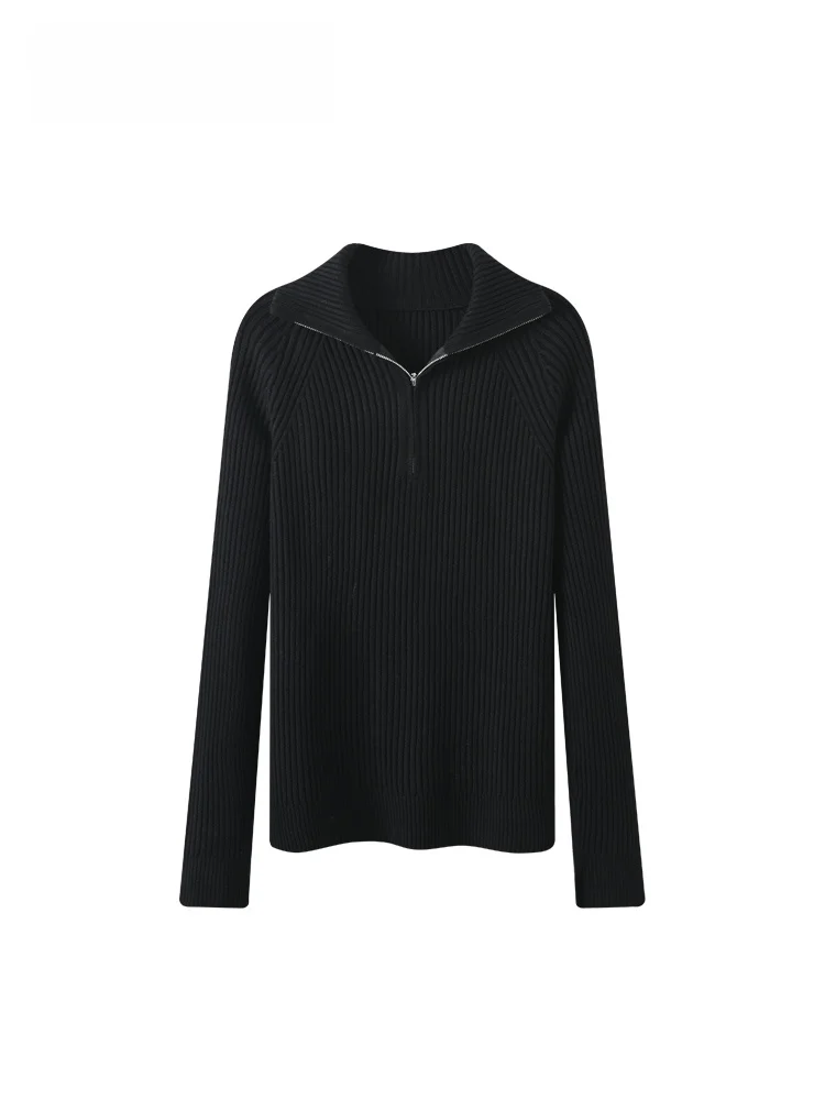 

Faionable Large Size Women's Long Sve Sweater with Collar Lazy Sle Autumn Winter New Arrival Casual Comfortable Top