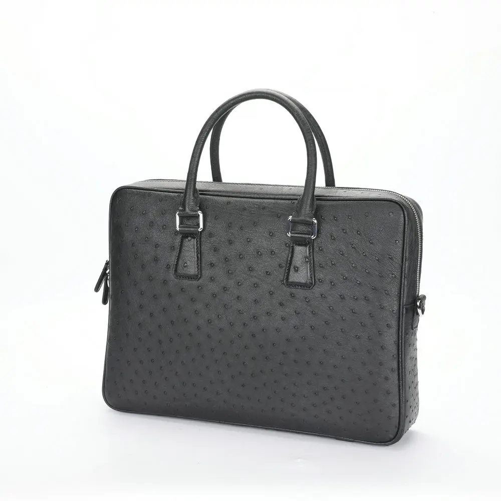South African นกกระจอกเทศกระเป๋าเอกสารผู้ชาย High-end Casual กระเป๋าหนังผู้ชายกระเป๋าถือไหล่กระเป๋าเดินทางคอมพิวเตอร์แฟ้มกระเป๋า