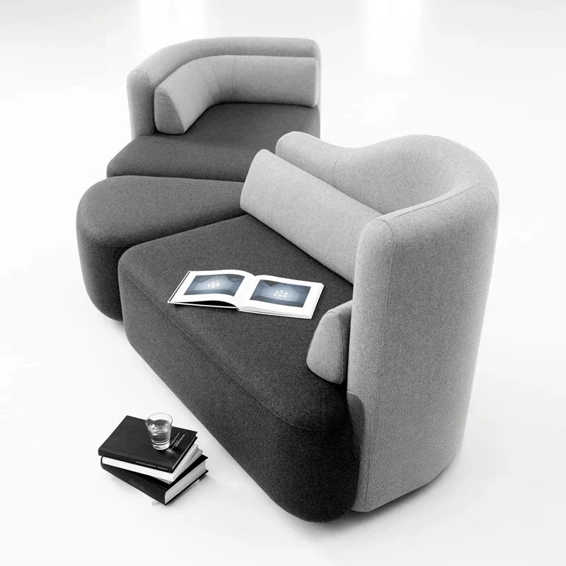 Italian minimalist special-shaped module corner fabric sofa large flat-floor villa studio hotel living room sofa combination