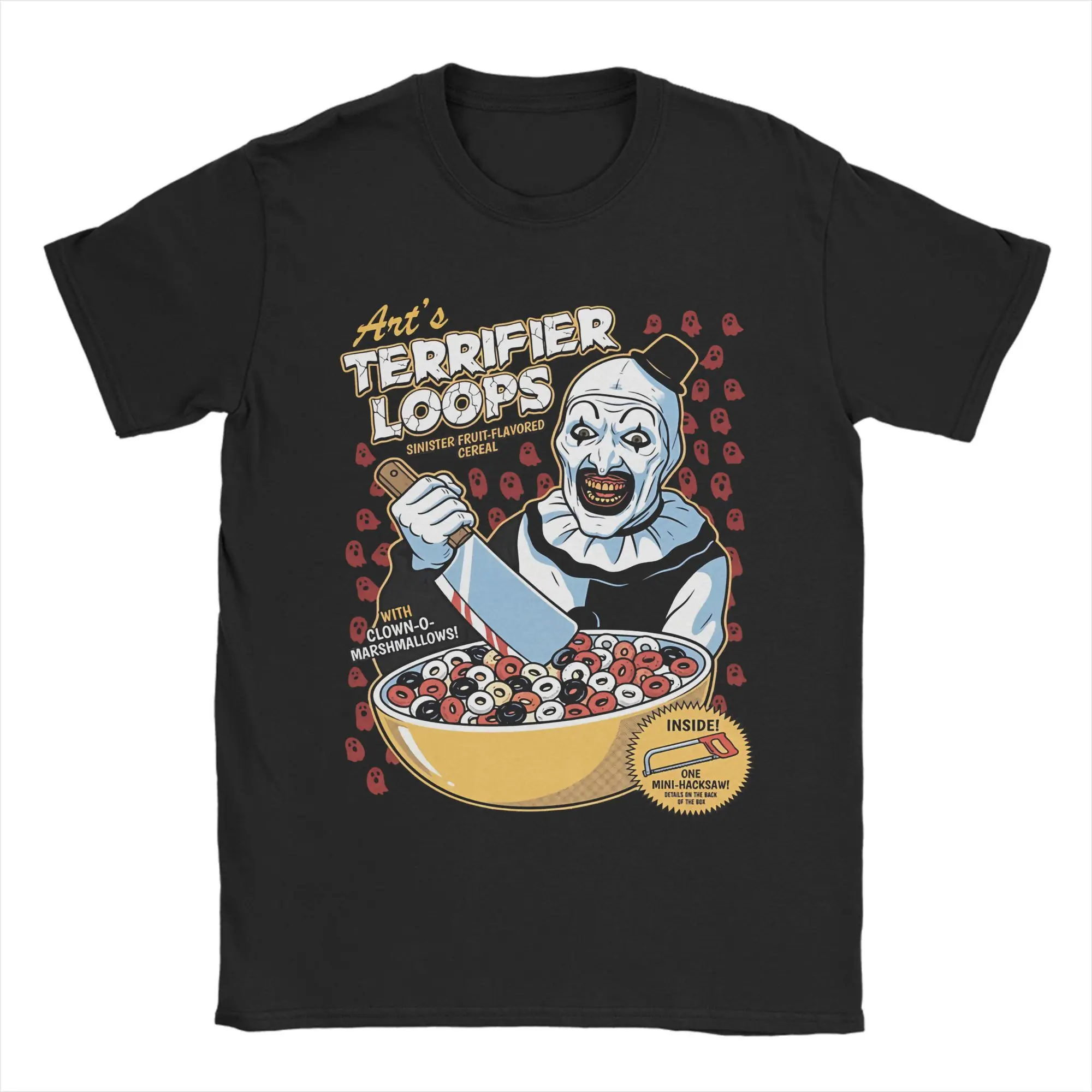 Men T-Shirts Terrifier Loops Sinister Fruit-Flavored Cereal Horror Funny Cotton Tees Short Sleeve  T Shirts O Neck Tops Printing