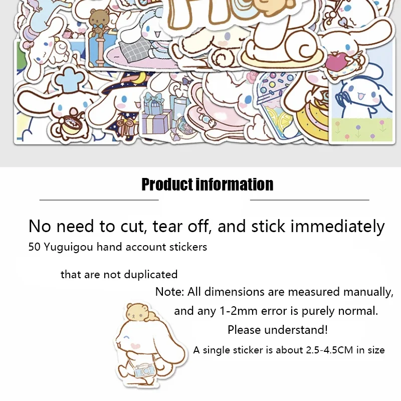 ตลก Cinnamoroll สติกเกอร์การ์ตูนน่ารักของเล่นเด็ก Decals PVC DIY กระเป๋าเดินทางเครื่องเขียนผนังรถสติกเกอร์ท่องเที่ยวขายส่ง