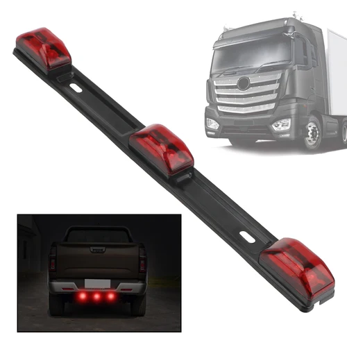 Imagen 2 del producto Luces traseras de coche de 12V, barra LED DRL, luces de señal de giro de freno rojo, lámparas de posición lateral de techo, accesorios universales para remolque de camión