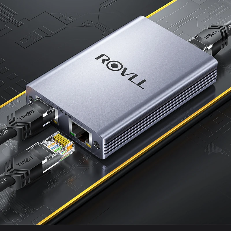 ROVLL Gigabit 1000Mbps RJ45 Ethernet Netwerksplitter 1 naar 4 LAN Adapter Connector voor PC Laptop TV Router Netwerkkabel