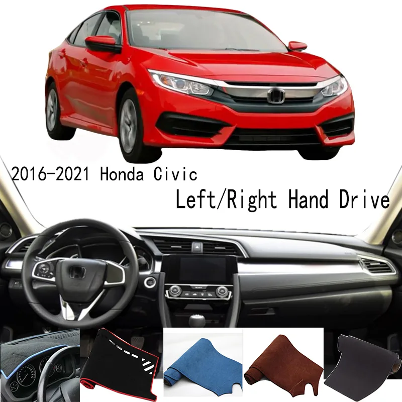 

For Honda Civic X Mk10 2016-2021 Accessories Dashboard Cover Instrument Panel Dash Mat Dashmat Protective Pad