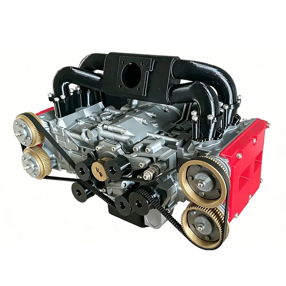 1:3 Flat Four Cylinder Engine Model 3D Printed Plastic Engine Can Start DIY Mechanical  Assembly Engine Kit Toy for Adults