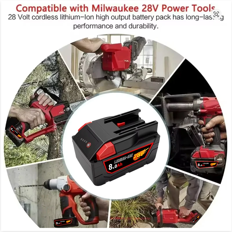 28 فولت 12.0Ah لميلووكي M28 بطارية ليثيوم أيون استبدال البطارية لميلووكي 28 فولت M28 48-11-2830 0730-20 أداة البطارية #5