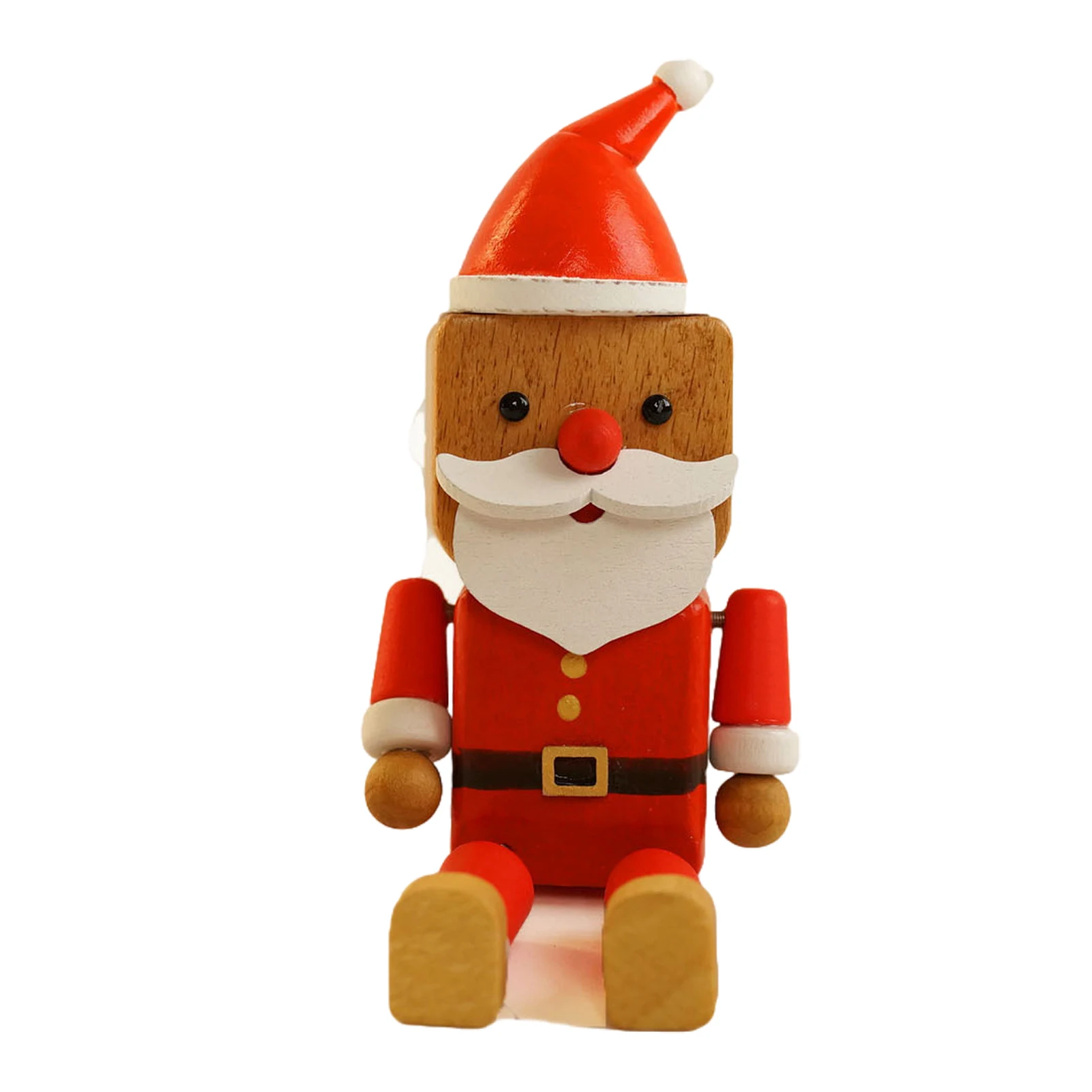 Swinging Car Wooden Man Ornament Shake Claus Handmade Shaking Rotatable Head Creates Christmas Atmosphere Multiple Home