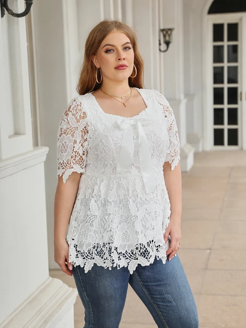 Camisa blanca talla grande mujer hotsell