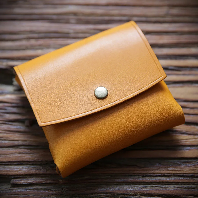 Genuine Leather Coin Purse For Men Women Natural Cowhide Vintage Handmade Small Wallet Credit Card Holder Pocket Money Bag