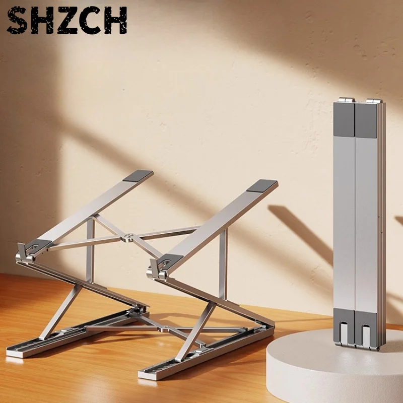 Portable Dual-Layer Laptop Stand, Adjustable Height, Desktop Riser, Computer and Tablet Holder,Aluminum Alloy Foldable Stand