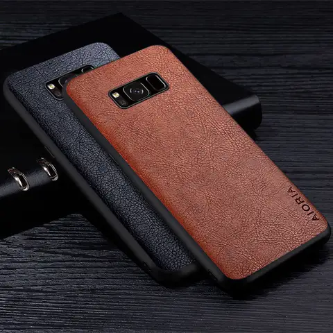 Leather Case For Samsung galaxy S8 Plus Luxury Style High Grade Retro Litchi PU Material Soft TPU Phone Cover for samsung s8