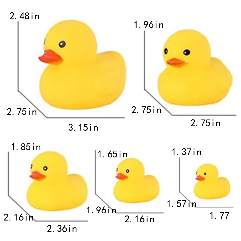 Bath Duck Toys 5 Pcs Rubber Duck Family Squeak Ducks Baby Shower Toy for Toddlers Boys Girls (Yellow Duck Family)