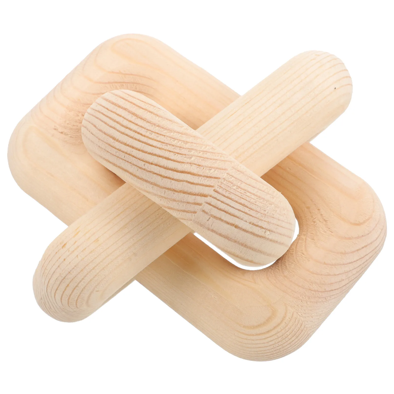 Wood Chain Link Decor Set Wooden Knot Ornament for Coffee Table Living Room Office Shelf Home Desktop Decoration Rustic Neutral