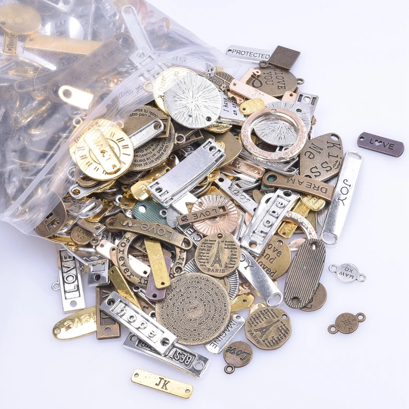 10-30pcs Words Tag Charm Pendant Love Dream Believe Metal Alloy Charms For Jewelry Making Supplies Handmade Components Wholesale