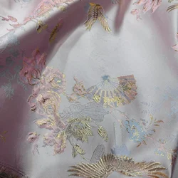 Pink Brocade Jacquard Fabric for Skirt Clothing Handmade Design Fabrics Wholesale Polyester Diy Sew Cloth Material