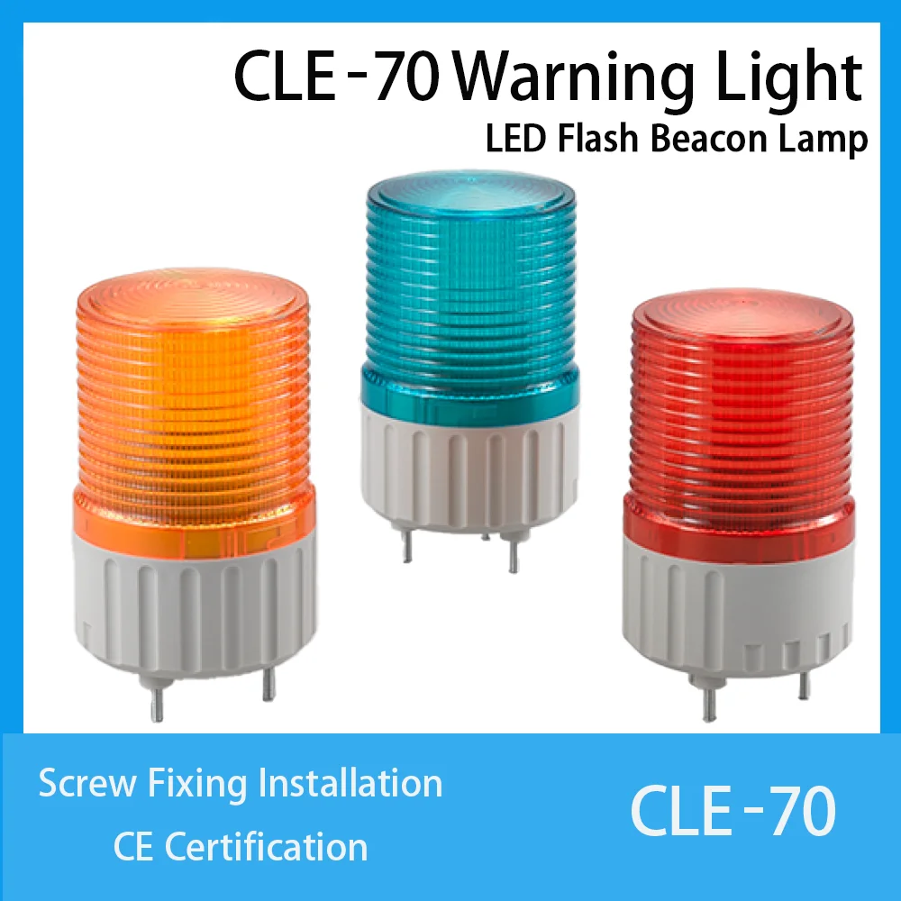 CNTD CLE‑70 Tower Warning Light LED Buzzer Alarm Beacon Rotate Strobe Flash Industrial Signal Lamp DC12V DC24V AC220V