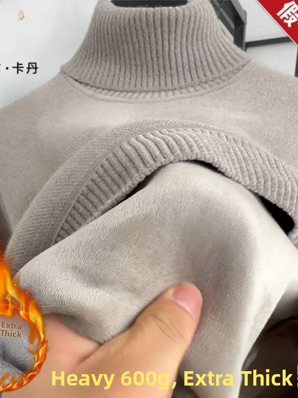 

Pierre Cardin Men's Thiened Inteated Velvet Mink Sweater Winter High Collar Fce Lined Warm Knitted irt M Faion ...