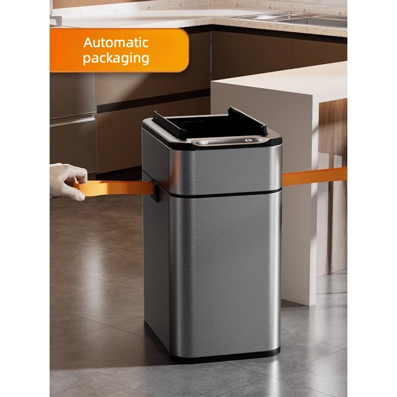 

2026 Smart Trash Can Automatic Packaging Sensor Household Kitchen with Cover Living Room Bathroom Toilet