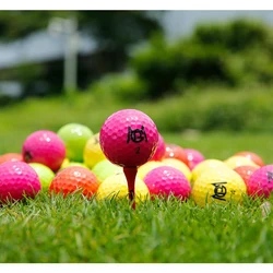 12pcs/Box Pgm Golf Balls Professional Color Competition Double Layer Practice Game Ball Visual Rolling Direction Gift Q029