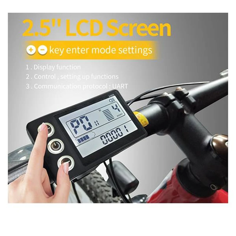 24V 36V 48V 60V Waterproof LCD Display S866 Controller Panel Dashboard Electric Bike Display for Electric Scooter 6Pin-A23U
