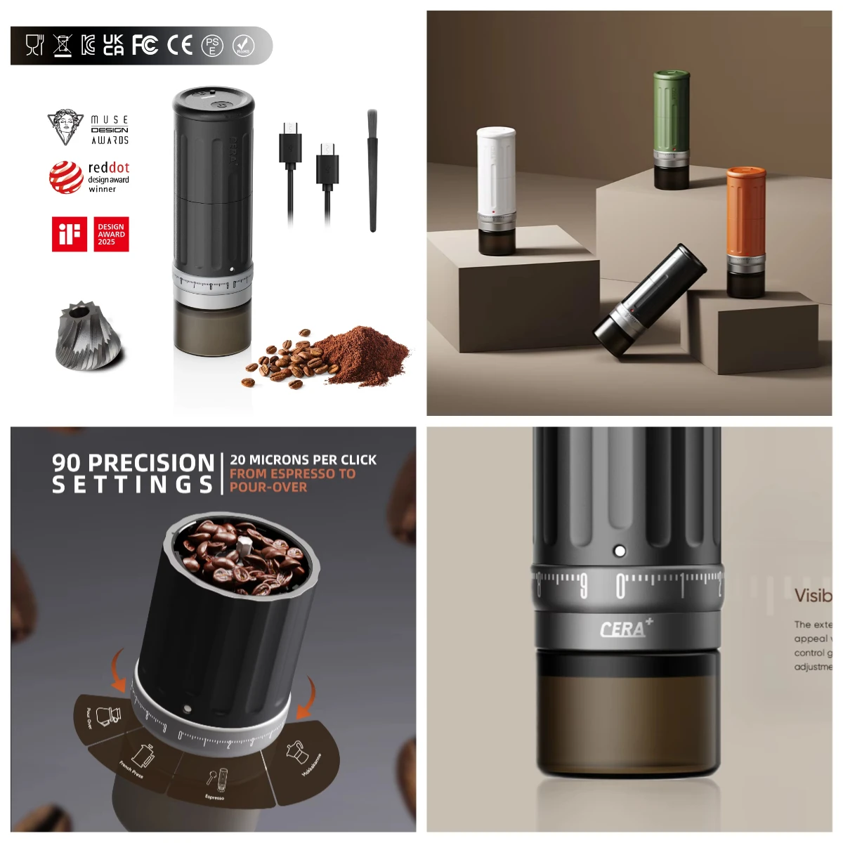 

2026 New Wireless Coffee Grinder Electric Burr Coffee Grinder For Traveling Camping Office Rechargeable And Cordless Coffee Grin