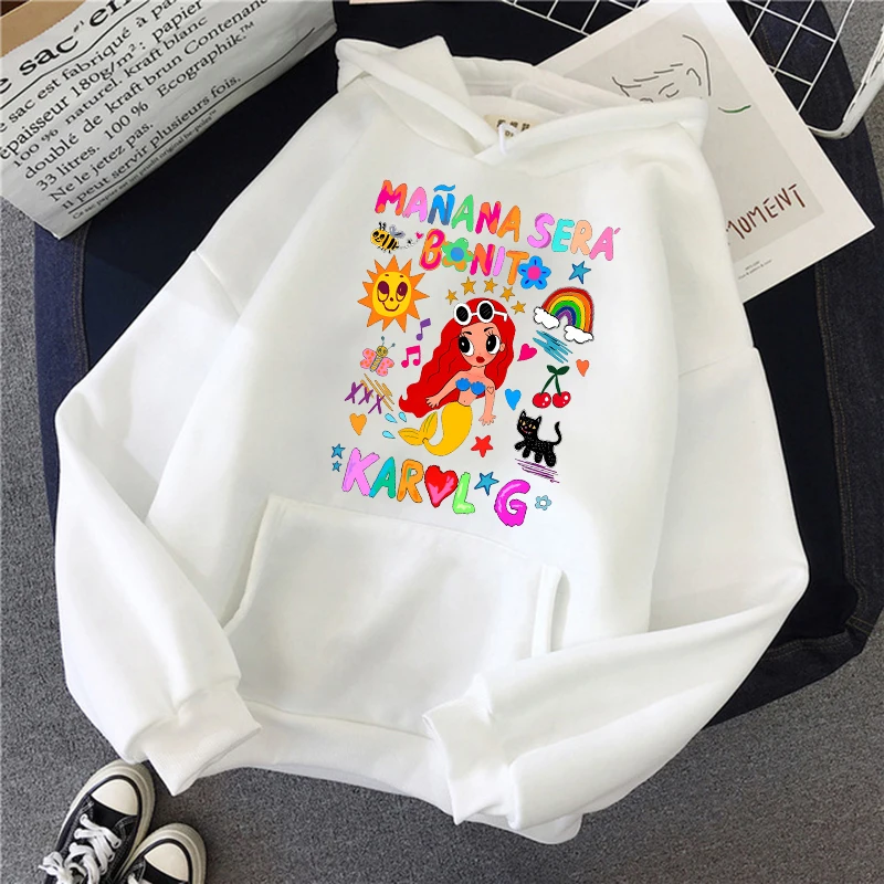 Karol G Heart Hoodies Women Men Manana Sera Bonito Sweatshirts Tomorrow Will Be Nice Graphic Pullovers Funny Streetwear Clothes