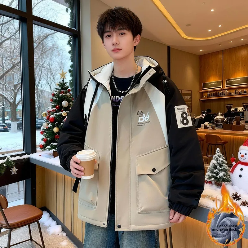 

Высококачественная подростковая куртка с капюшоном, осенне-зимняя, утепленная, из полиэстера, повседневная, с длинными рукавами, на молнии, без подкладки