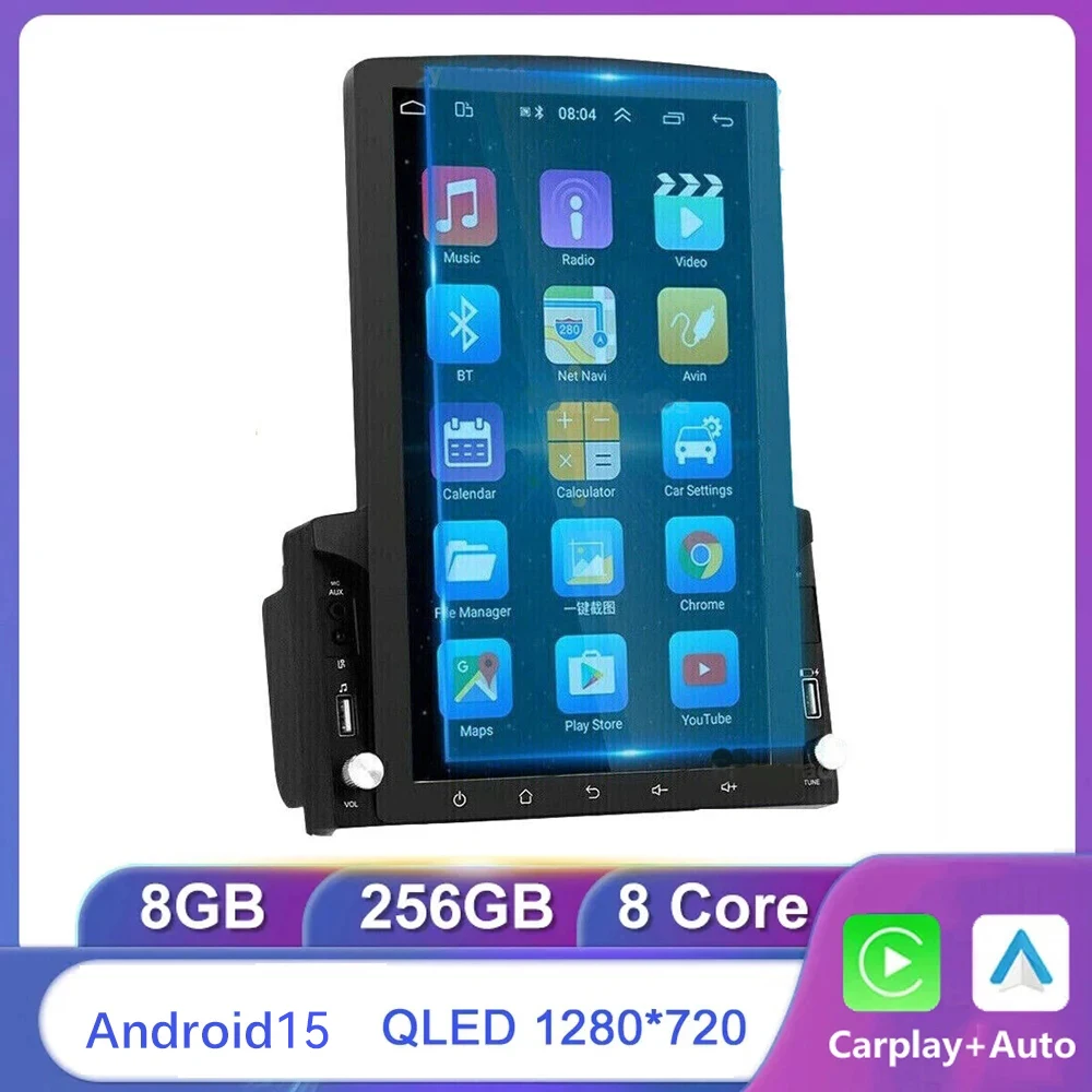 Android 15 Car Radio 2Din Vertical Touch Screen 10.1'' Universal Smart Central Multimedia Carplay Wireless Autoradio FM Navi
