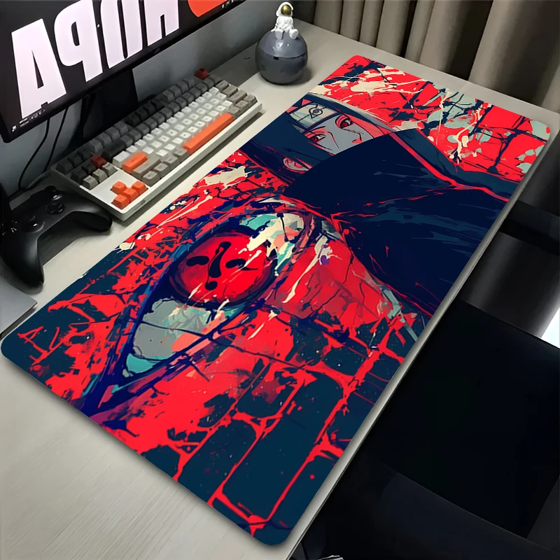 Mouse pad game player computer keyboard pad desk pad anti-slip cartoon table pad PC carpet N-NARUTOS Uchiha Itachi Mousepad XXXL