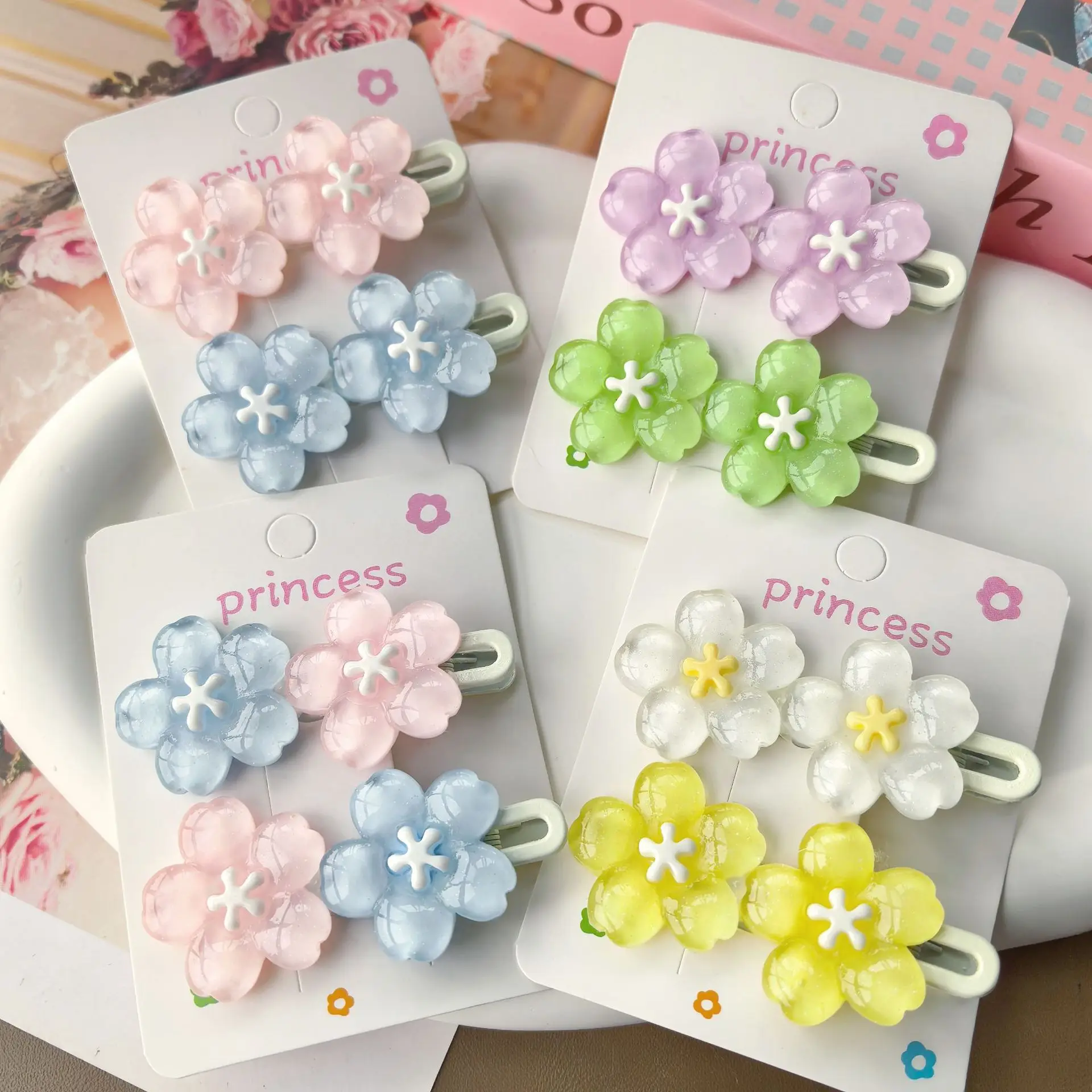 

Romantic Pink Cherry Blossom Hair Clip Perfect For Girl'S Bangs And Side Clips Hair Accessories Available For Wholesale