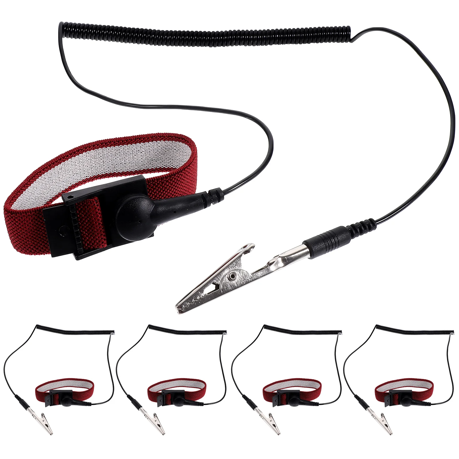 

5 Pcs Anti-static Wrist Strap Band Adjustable Ground Esd Straps Wristbands Grounding