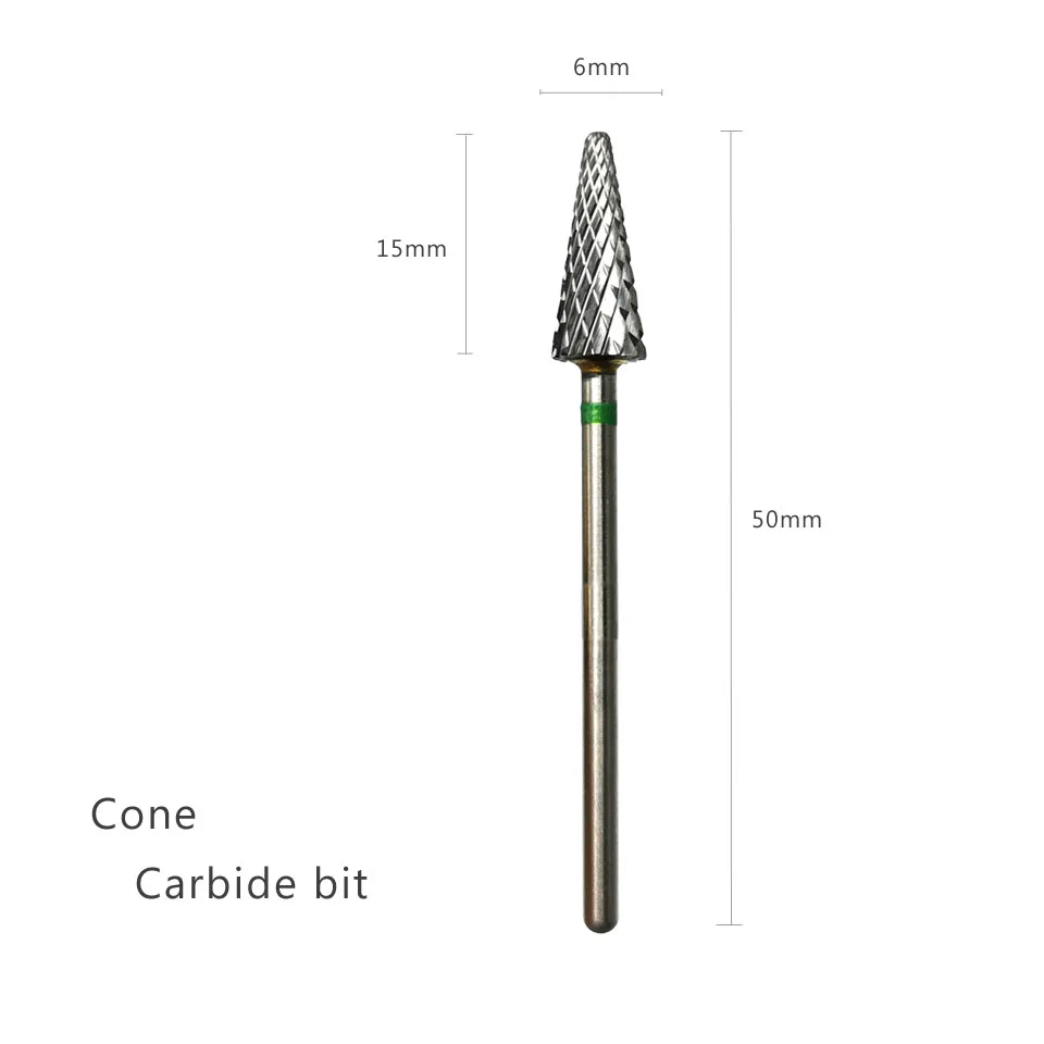 HYTOOS Cone Shape Nail Drill Bit Carbide Milling Cutter For Manicure Rotary Burr Electric Drill Accessories Tool