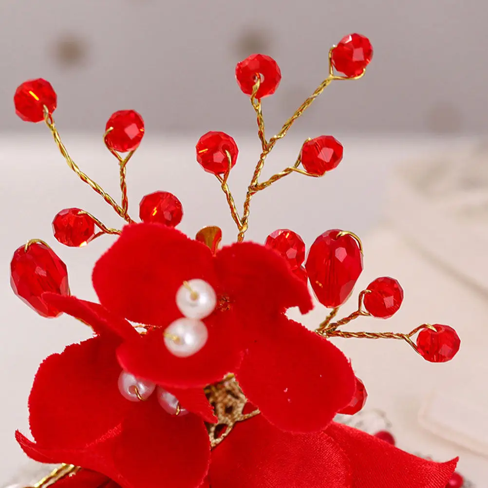 

Red Flower Hair Clip Elegant Floral Hairpin for Women Girls Party Hawaii Daily Wear Gift Accessory Beautiful Grip Secure Hold