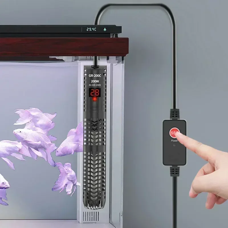 500W Fish Tank Heater Rod Red Parrot Non-explosive Glass Digital Display Aquarium Thermostat Automatic For Heating Water Tanks