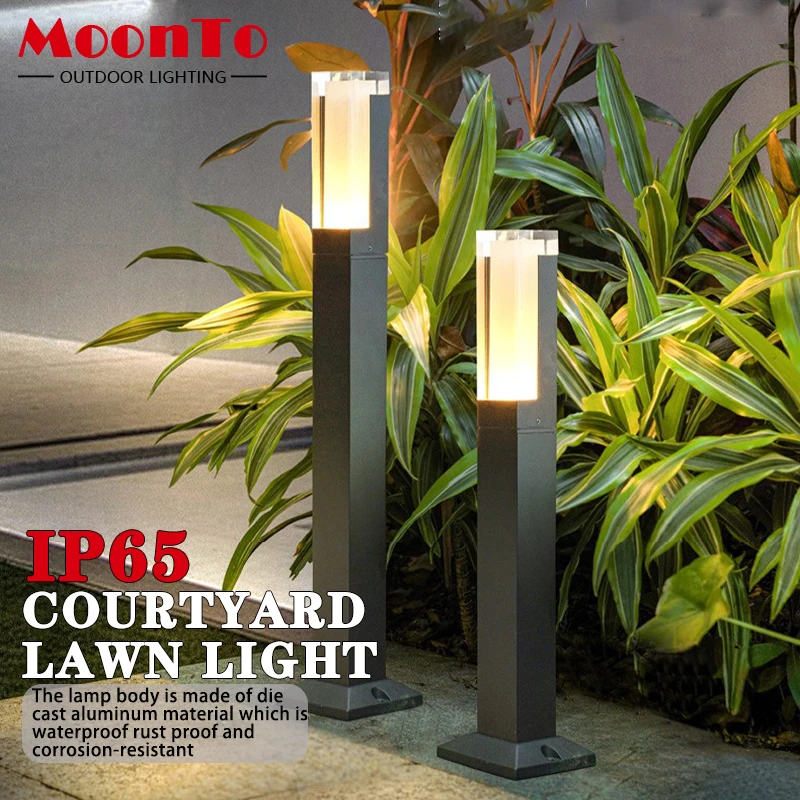 

Светодиодный светильник для газона, уличный водонепроницаемый IP65, 10 Вт, H30 ~ 100 см, алюминиевый акриловый светильник AC85-265V, садовый троп, квадратный ландшафтный светильник для газона