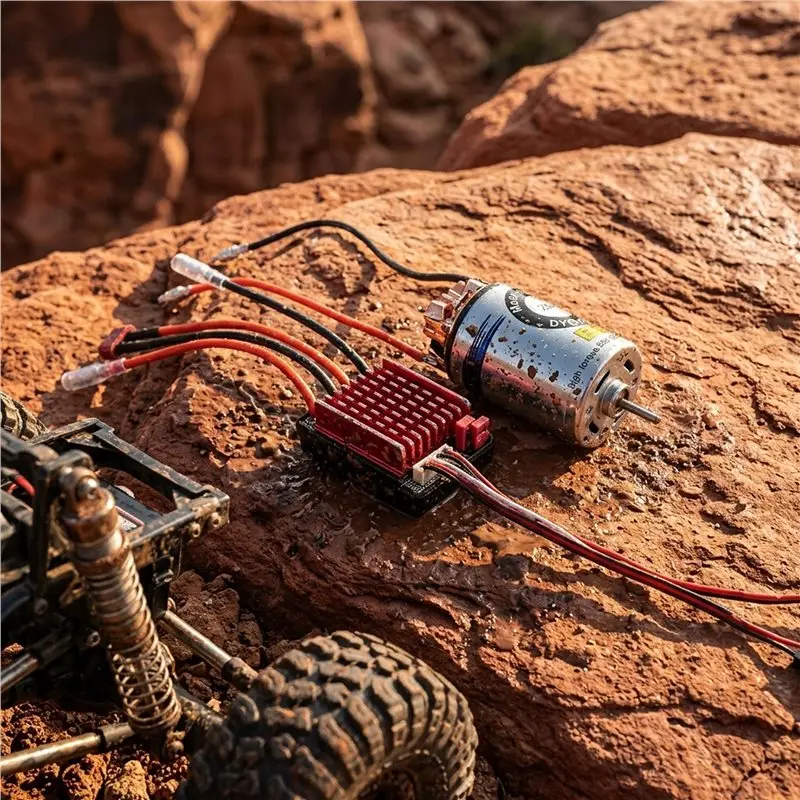 WOWFU-For 1/10 Scale RC Crawler 550 28T Waterproof Brushed Motor 320A High Voltage ESC T Plug Set For SCX10 D90 Traxxas Axial Ta