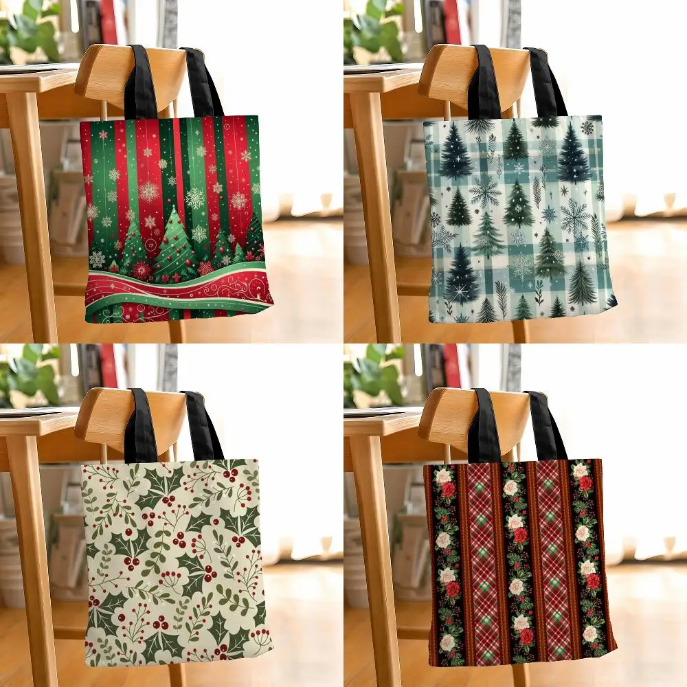 Snowflake-shaped tree-like Storage Bags Double-Sided Print Canvas Tote Bag Fashion Large Capacity Women's Shoulder Handbag