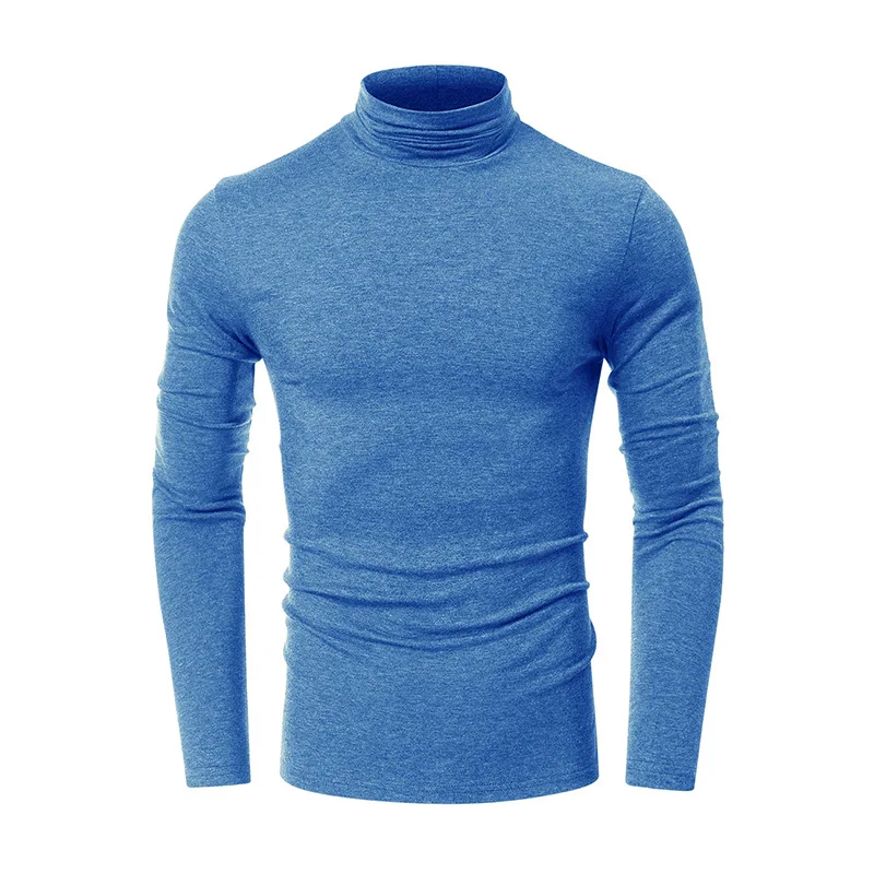 Men's autumn and winter turtleneck bottoming shirt foreign trade men's short-sleeved long-sleeved t-shirt men's top pure cotton