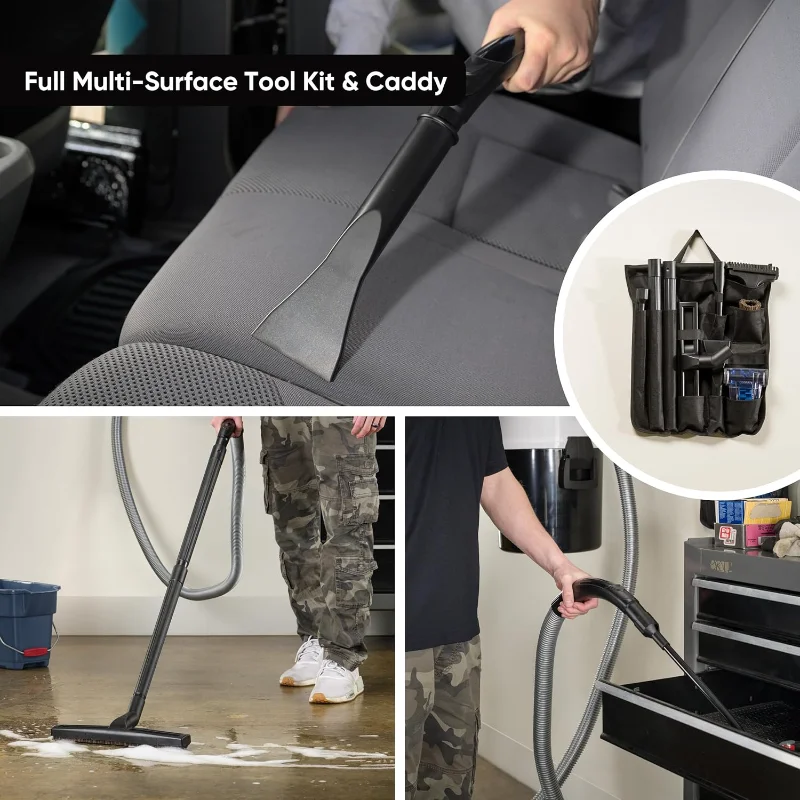 Prolux Professional Shop Azul Montado na Parede Garagem Vac, Captador Seco Molhado